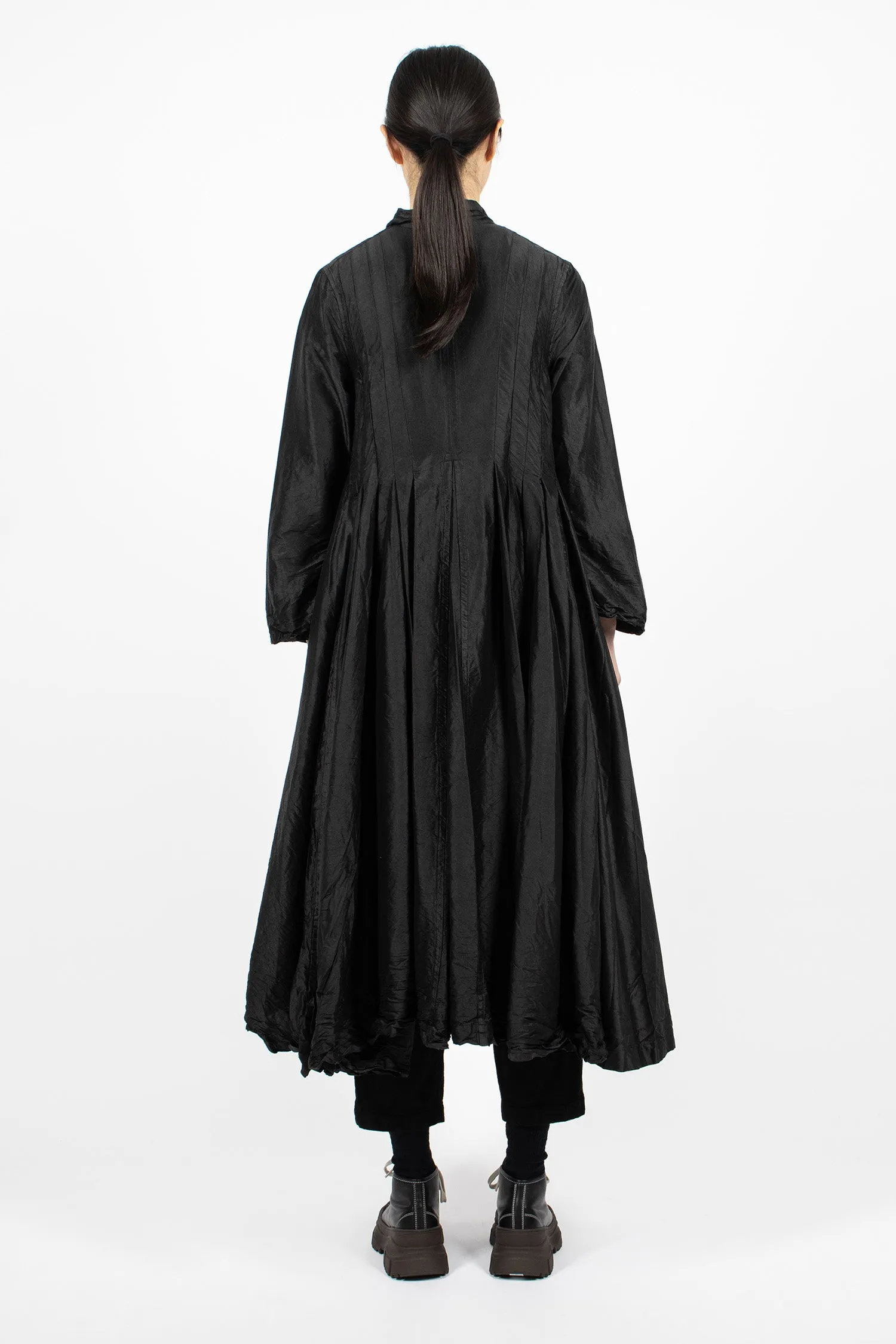 Elegant Elena Black Silk Dress