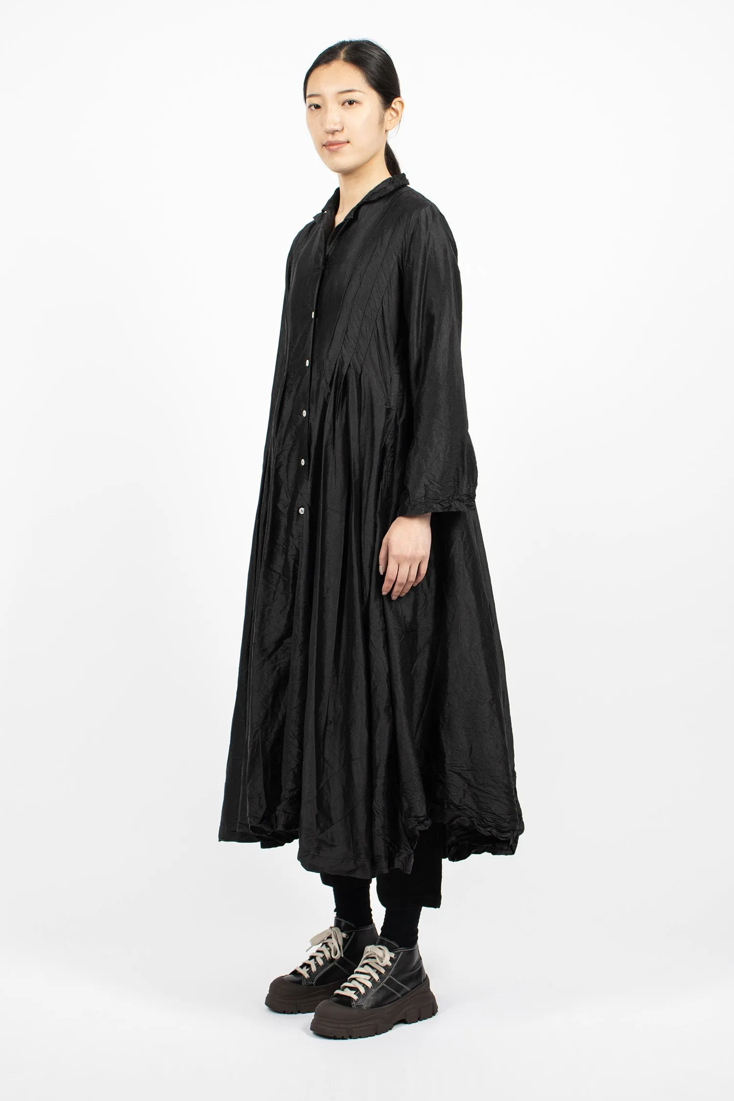 Elegant Elena Black Silk Dress