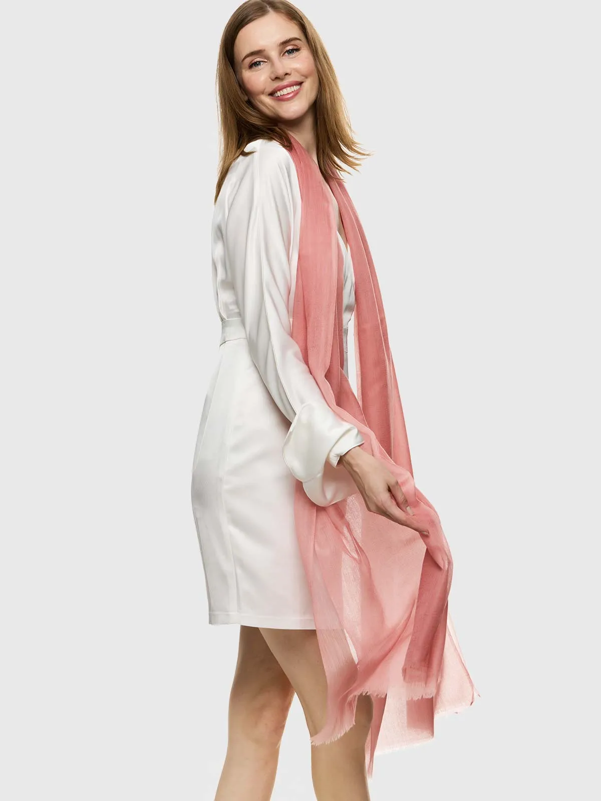 Featherlight Rose Cashmere Scarf