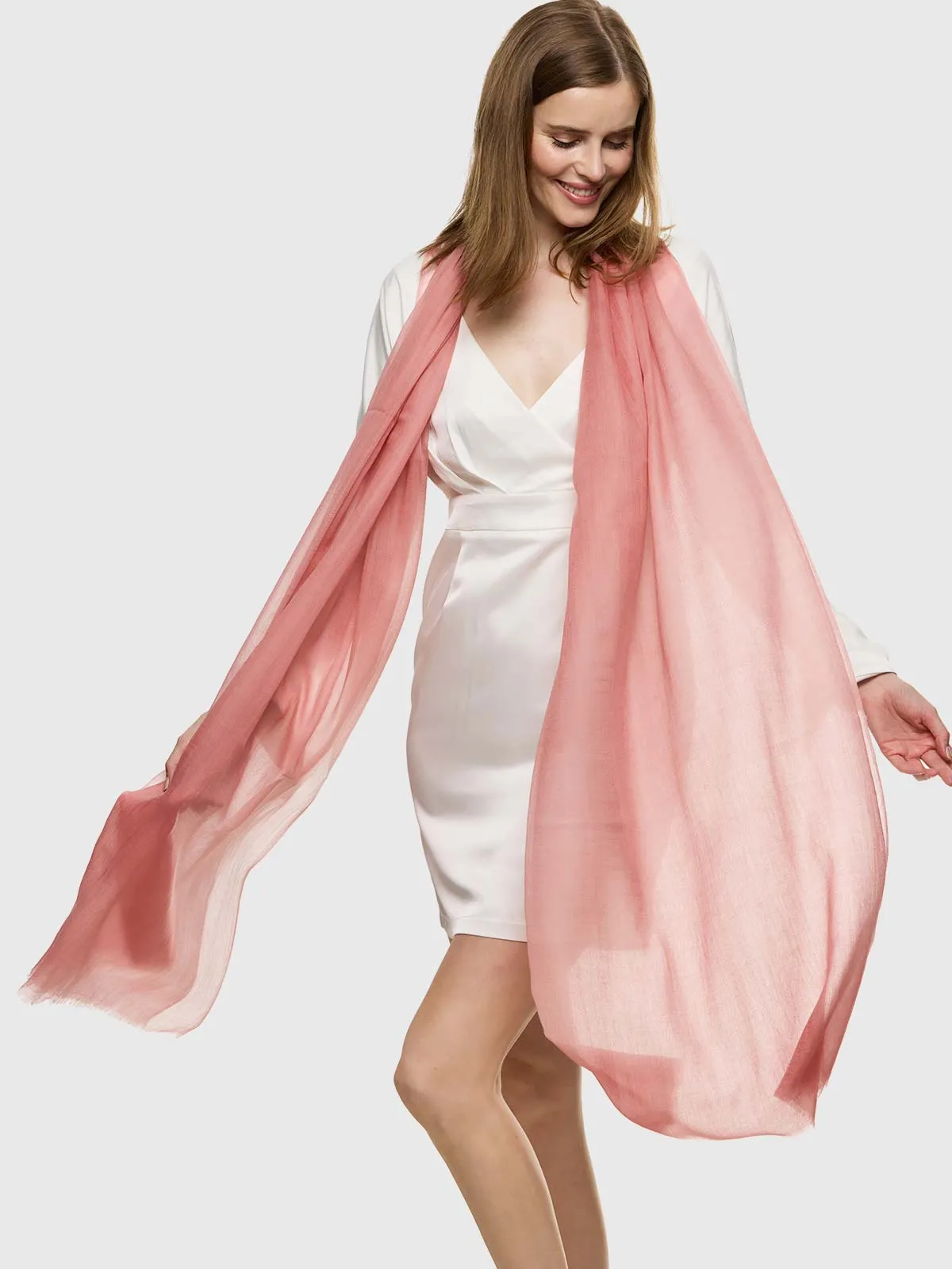 Featherlight Rose Cashmere Scarf
