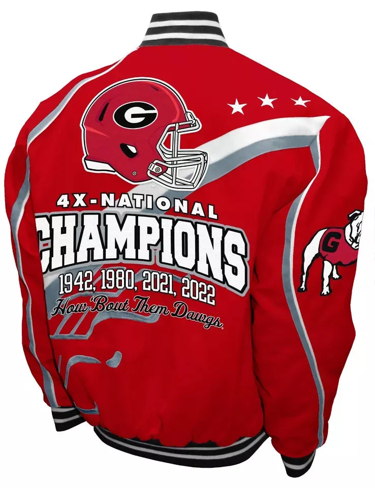 Georgia Bulldogs Red NCAA 4 Time Champions Back To Back Nationals Champions