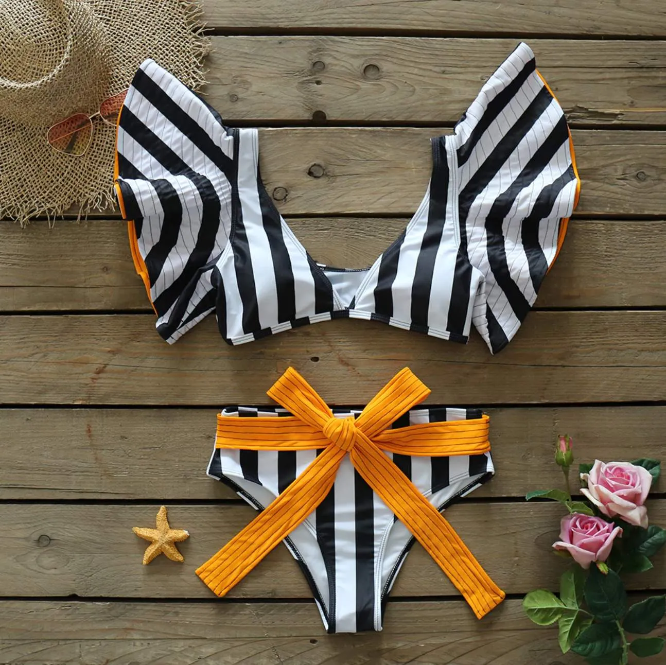 Glam Pop Striped Candy Bikini