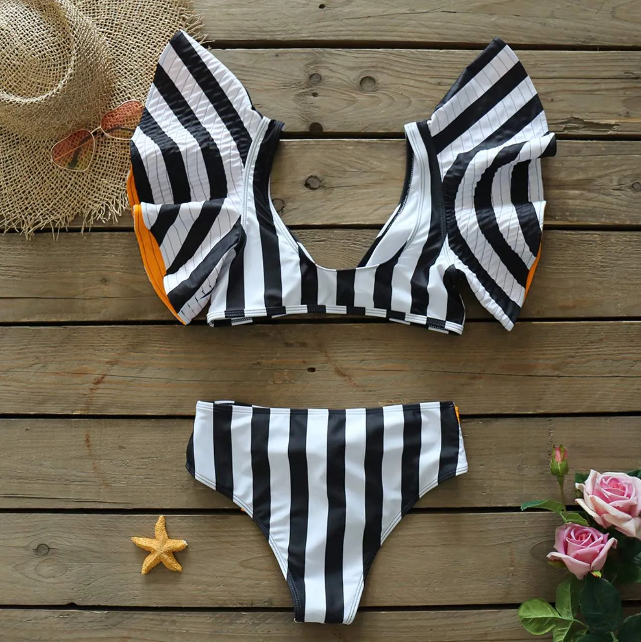 Glam Pop Striped Candy Bikini