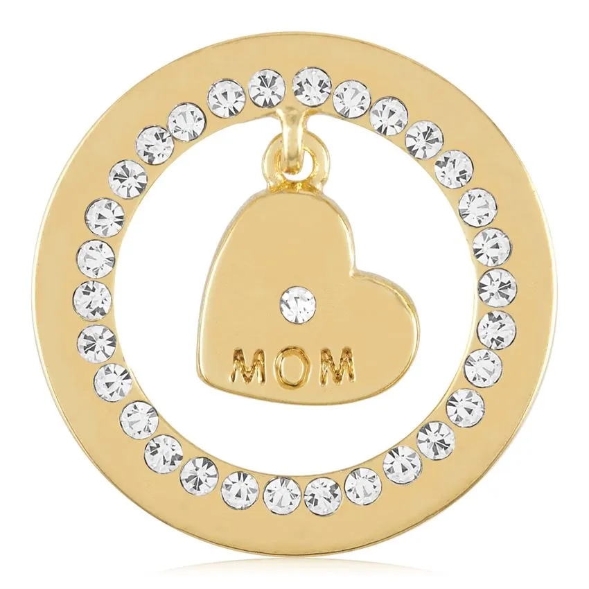 Gold Dangle Heart - Mom - Final Sale