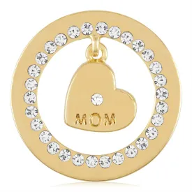 Gold Dangle Heart - Mom - Final Sale