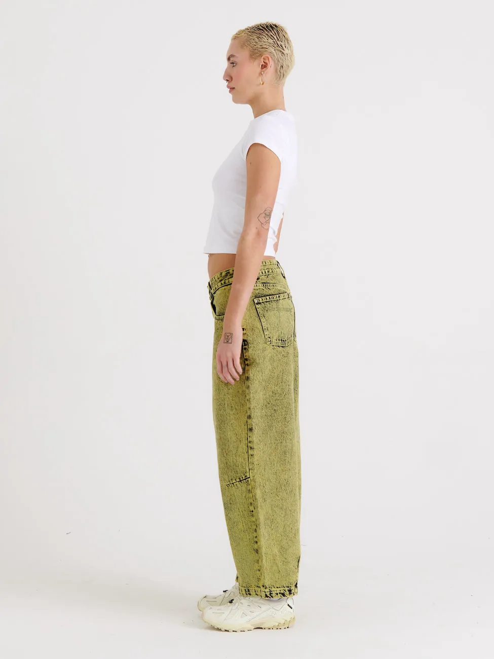 Goliath Jean Green Acid Wash