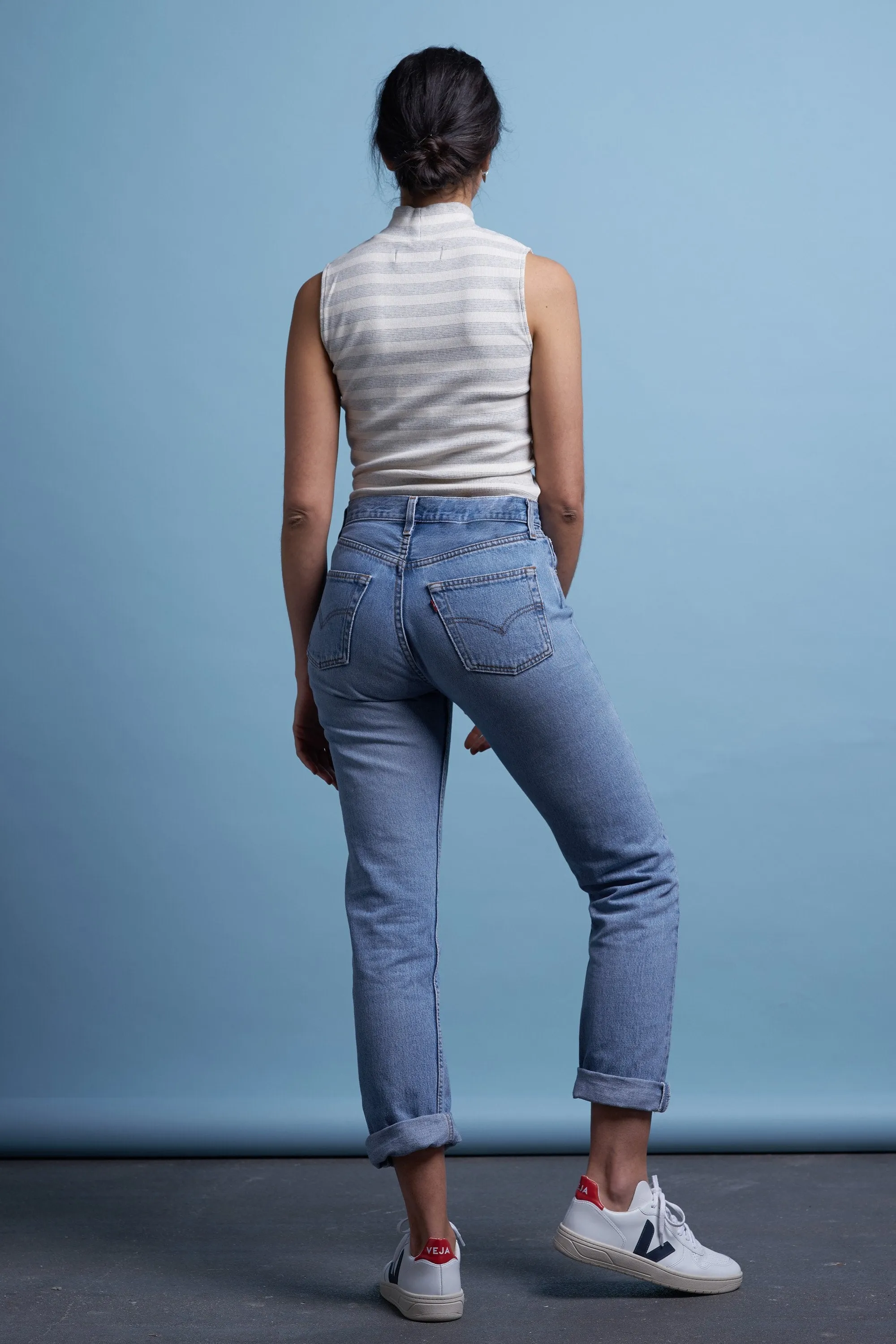 jacobina top sleeveless stripe rib <br> by Kings Of Indigo
