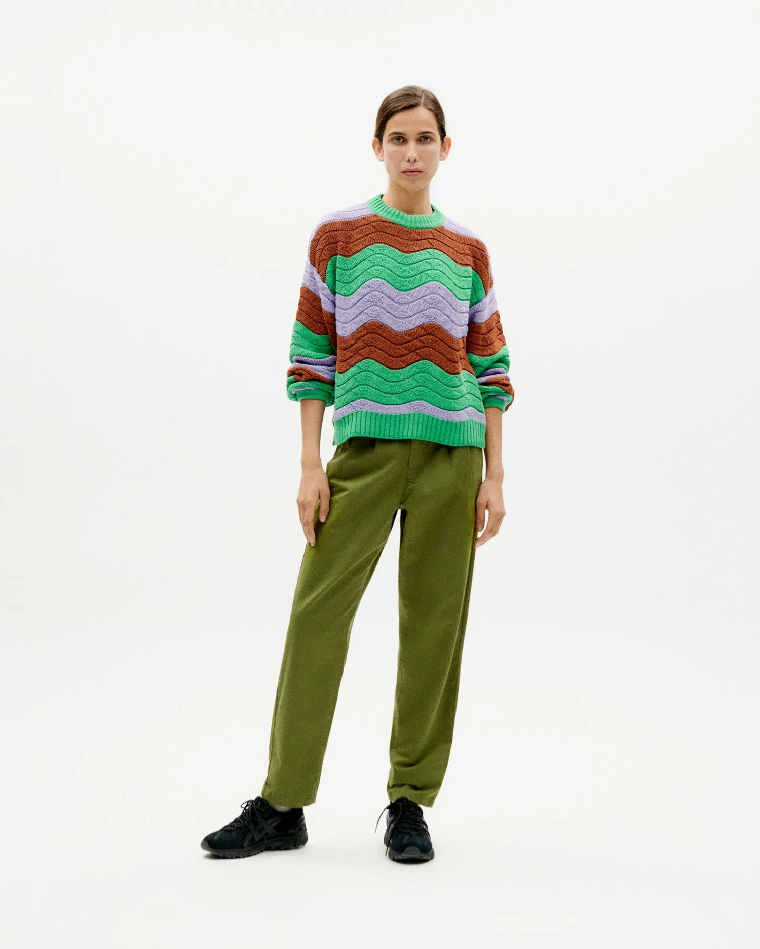 Jo Sweater Striped Green Purple