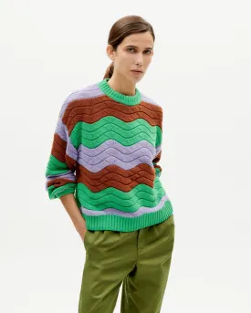 Jo Sweater Striped Green Purple