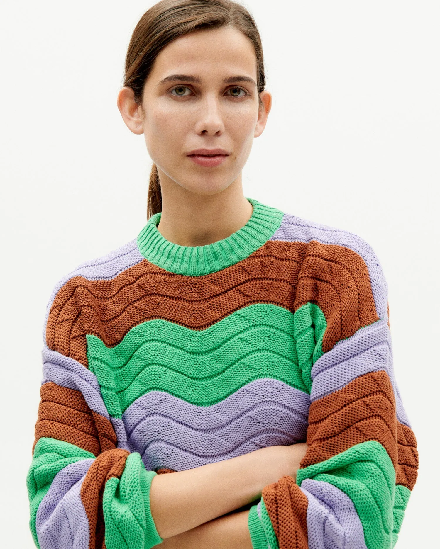Jo Sweater Striped Green Purple
