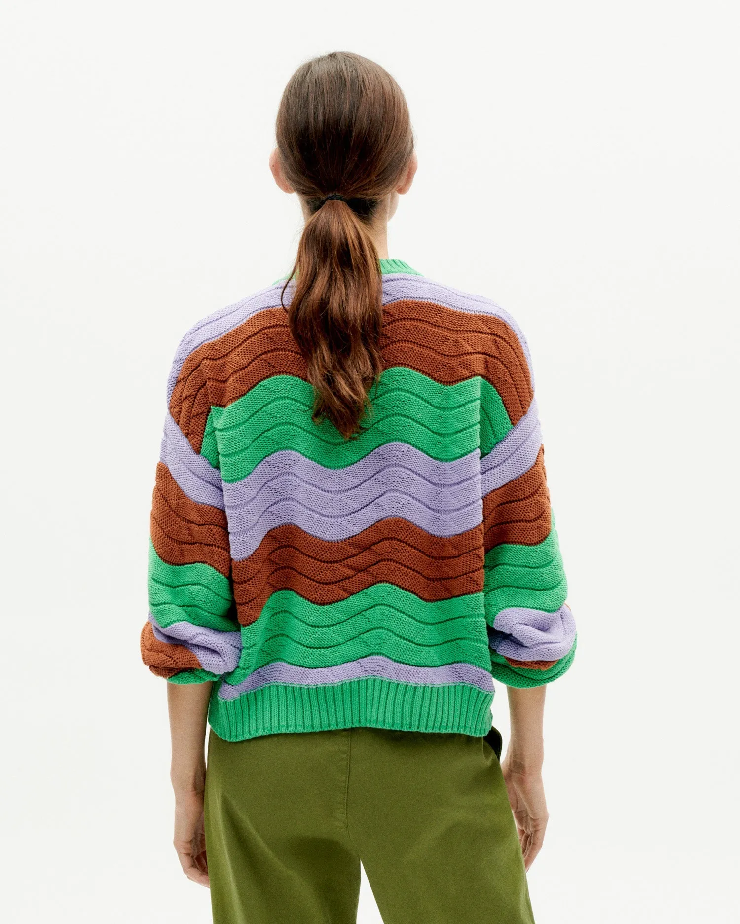 Jo Sweater Striped Green Purple
