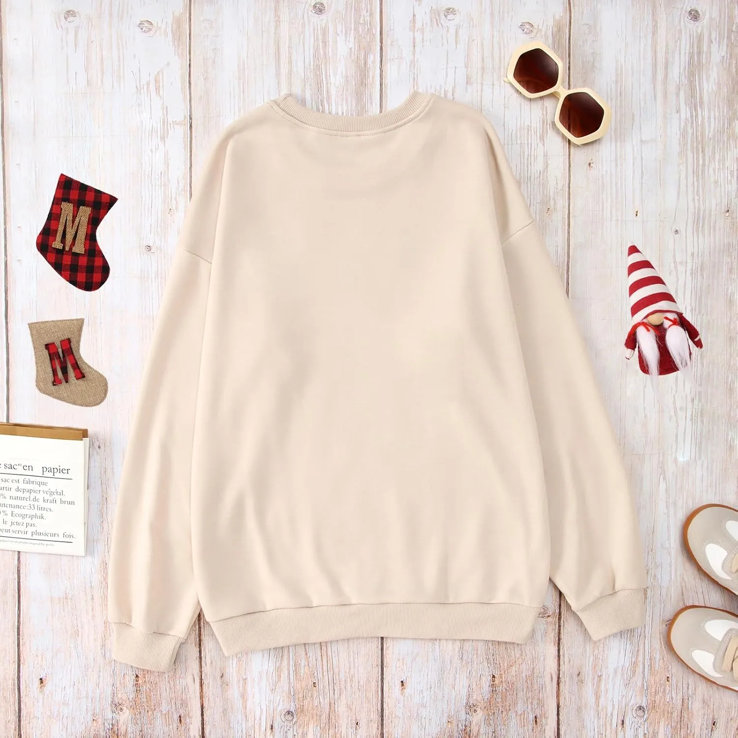 KEKEMI Women Christmas Sweatshirt Crewneck Gingerbread Shirt Long Sleeve Xmas Tree Coffee Pullover Oversized Holiday Tops