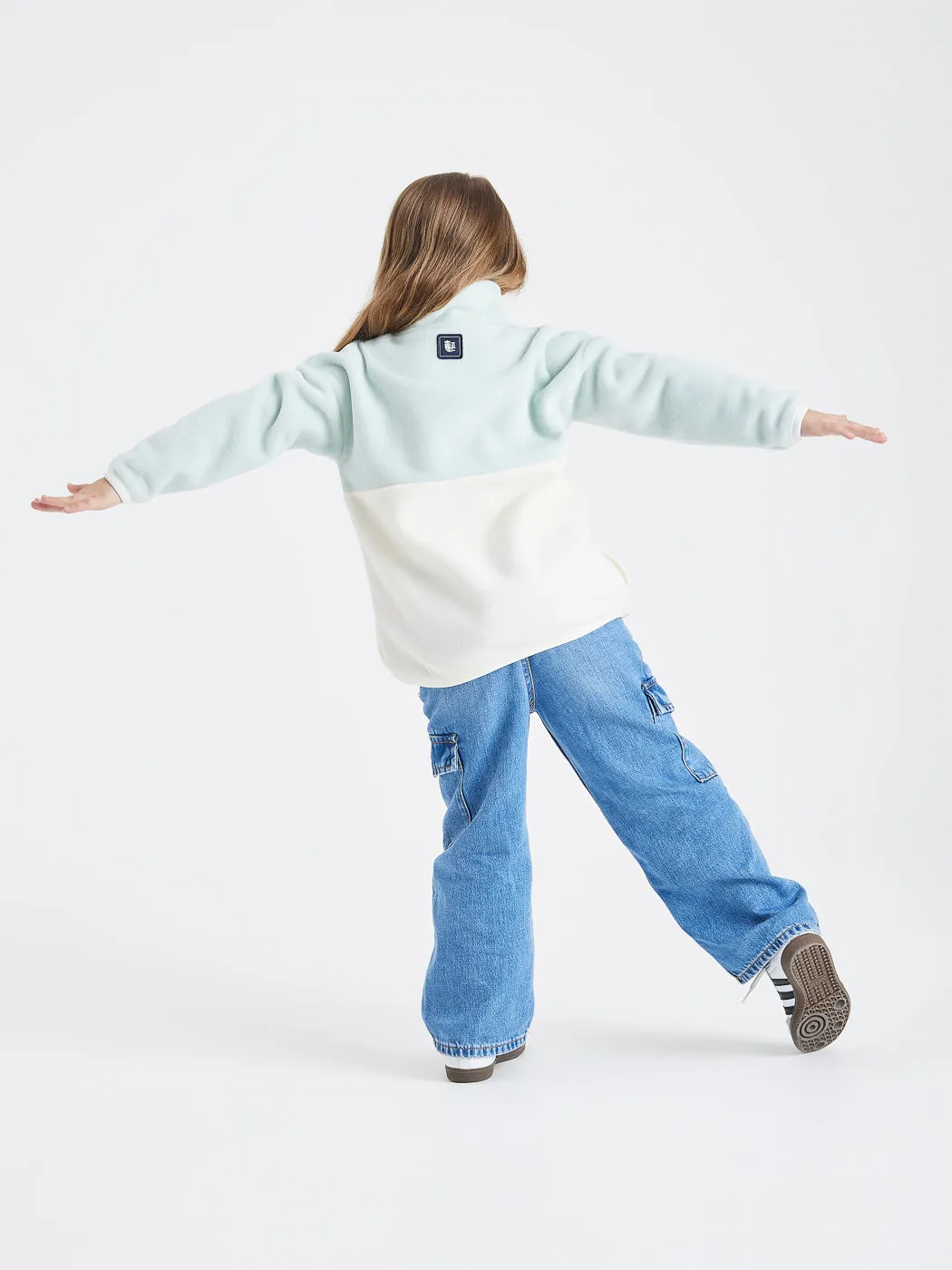 Kids One Eighty 1/4 Zip Fleece Pale Sage & Cream