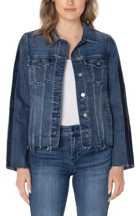 Frayed Liverpool Jean Jacket with Velvet Taping (Gilmore)