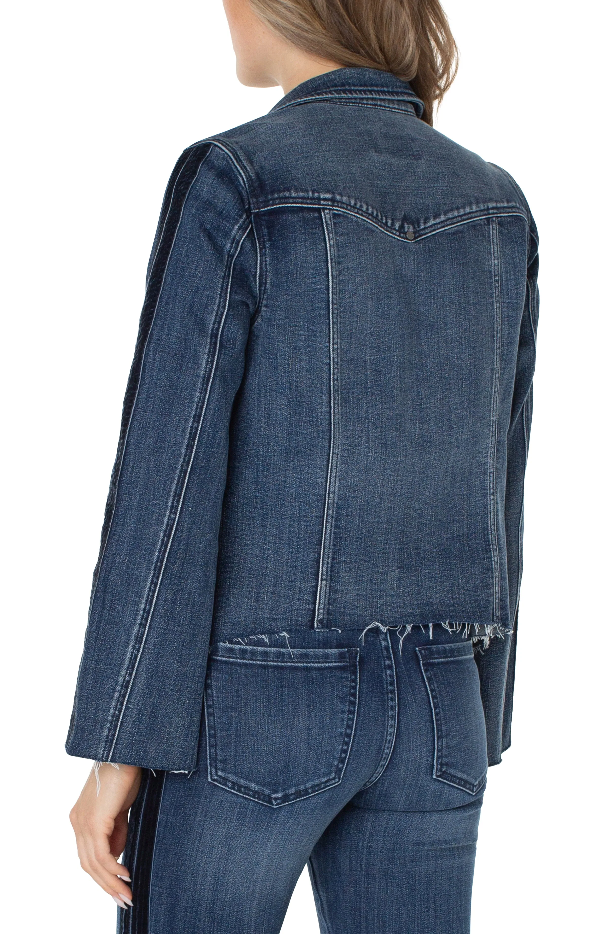 Frayed Liverpool Jean Jacket with Velvet Taping (Gilmore)