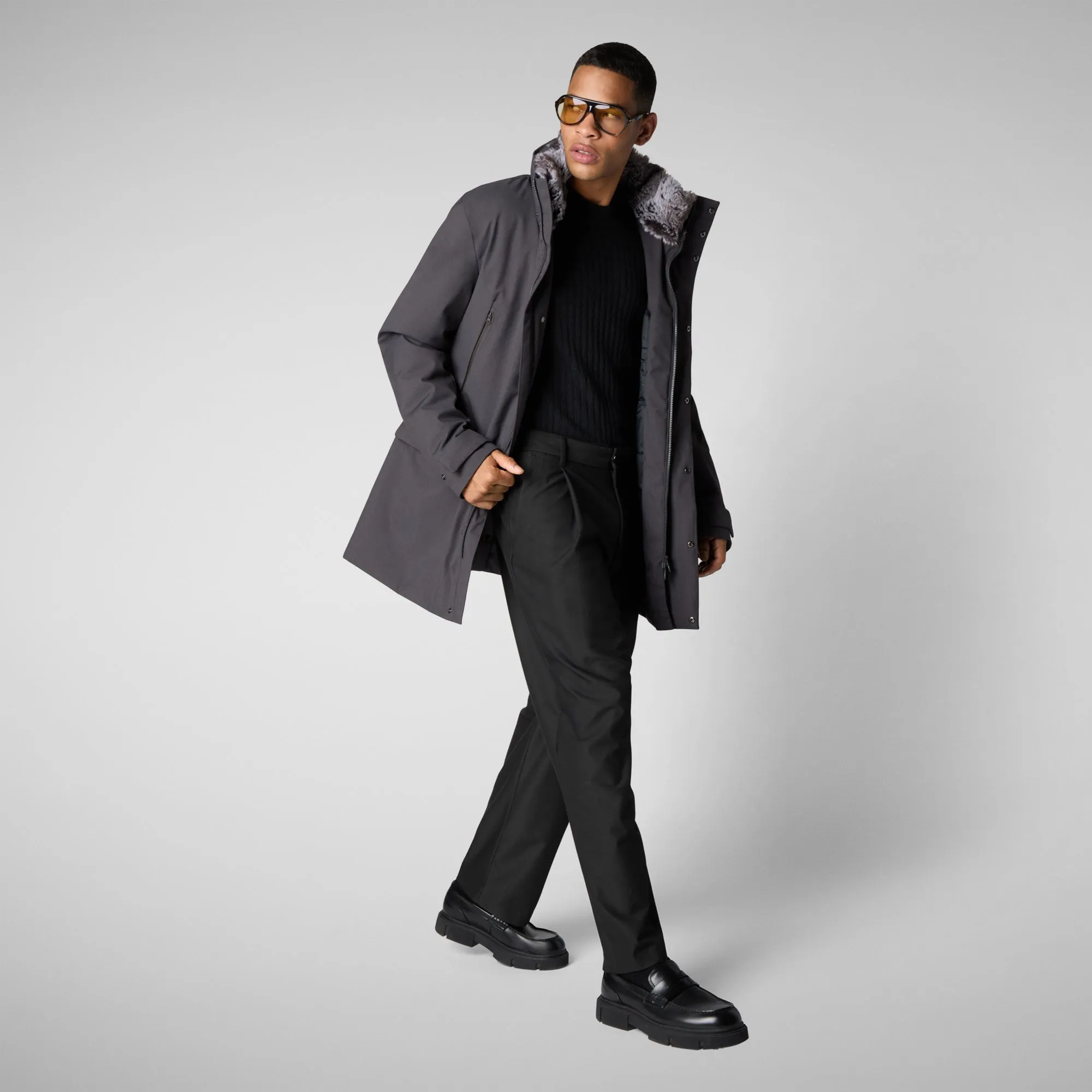 Ambrose Charcoal Grey Melange Mens Coat - Stylish Warm Outerwear