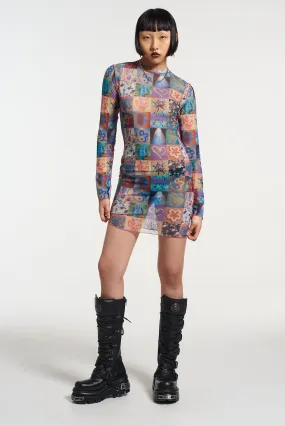 Memories Mesh Long Sleeve Dress