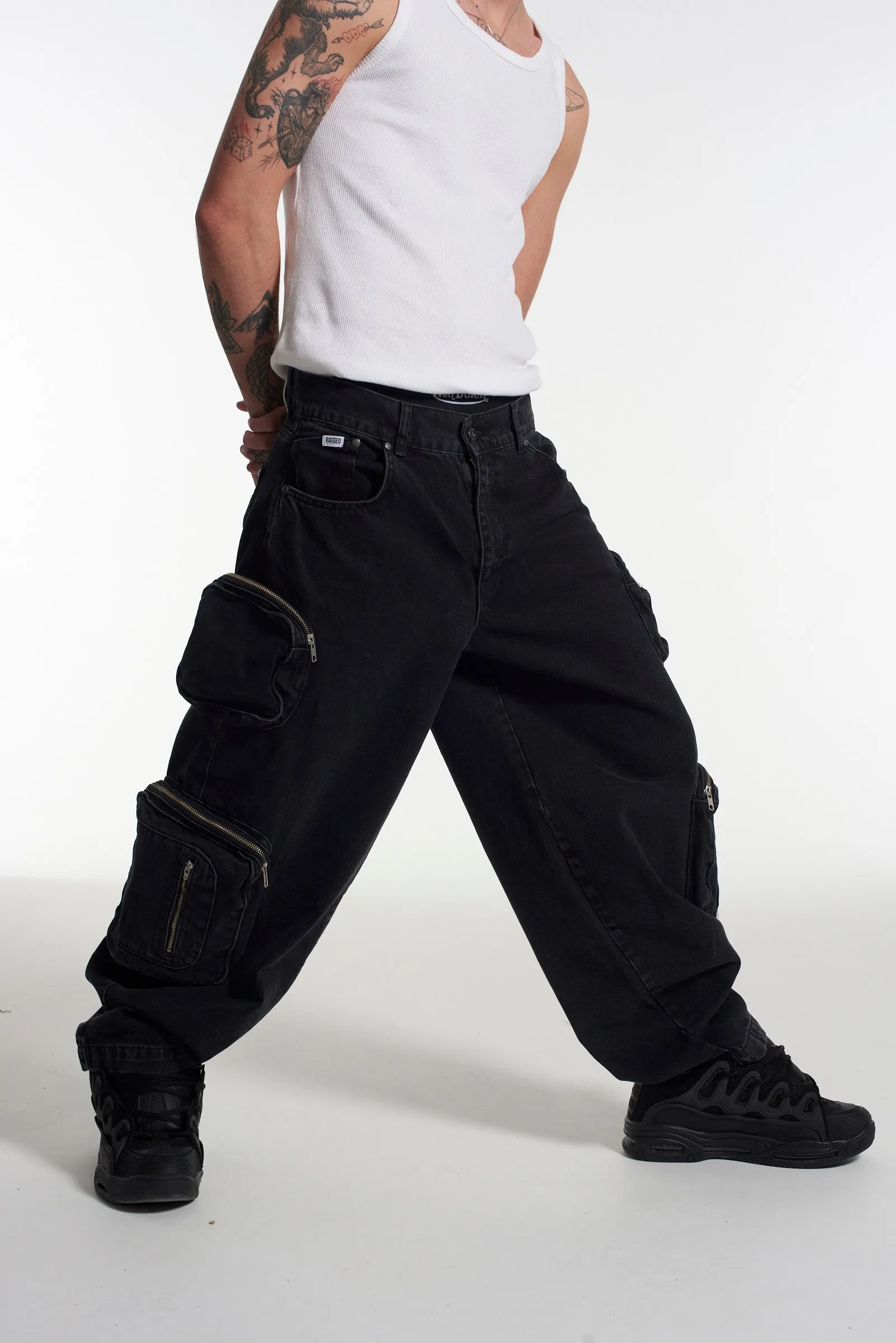 Mens Balloon Jean Charcoal