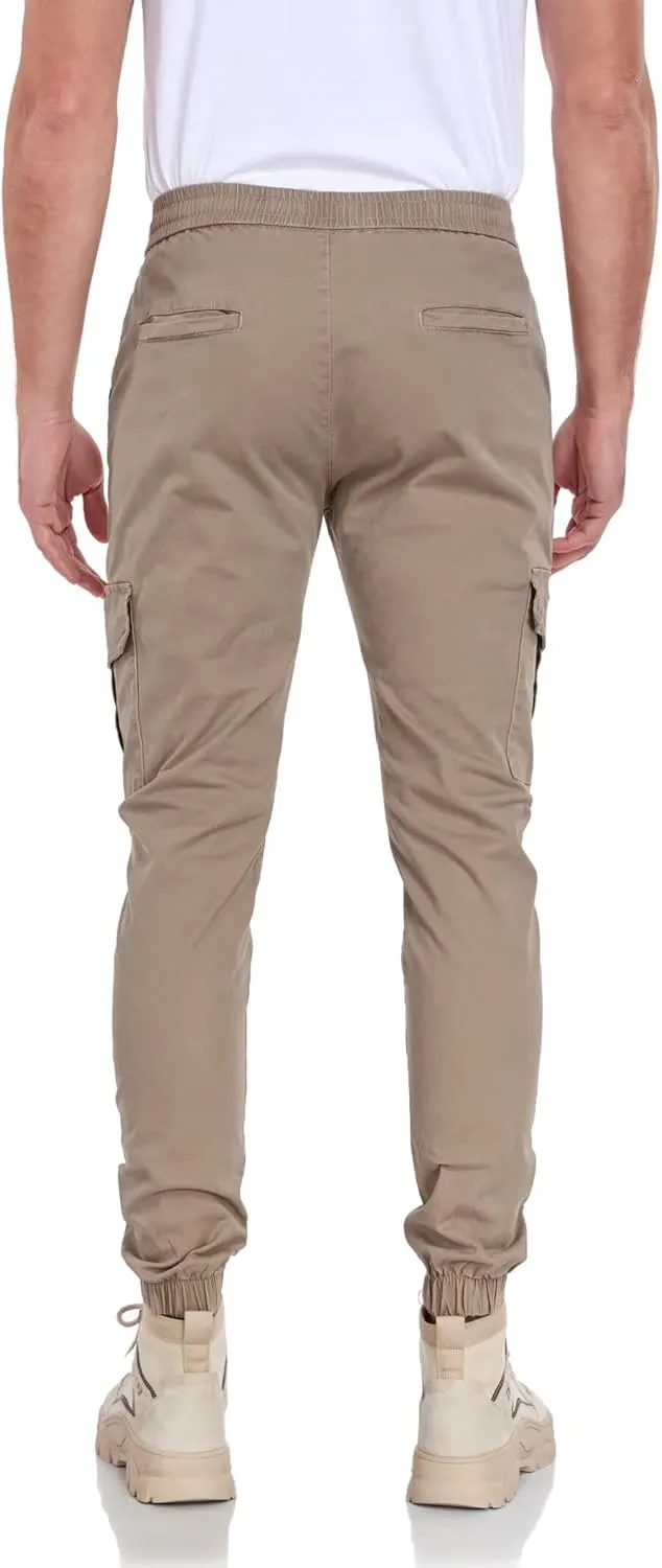 Mens Cargo Pants Hiking Pants Men Elastic Waist Outdoor Casual Water Resistant Joggers Pants with Pockets