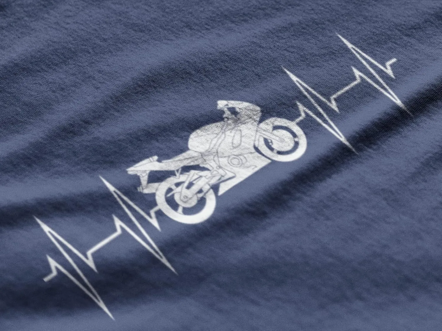 Men's Graphic T-Shirt Motorcycle Heartbeat Eco-Friendly Limited Edition Short Sleeve Tee-Shirt Vintage Birthday