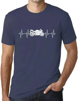 Men's Graphic T-Shirt Motorcycle Heartbeat Eco-Friendly Limited Edition Short Sleeve Tee-Shirt Vintage Birthday