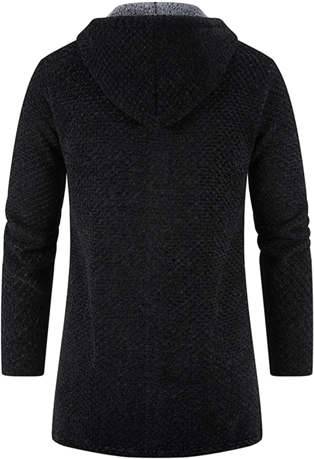 Mens Long Hooded Cardigan 2023 Winter Warm Sweater Coat Lightweight Knit Jacker Full Zip Up Drape Cape Overcoat with Pockets