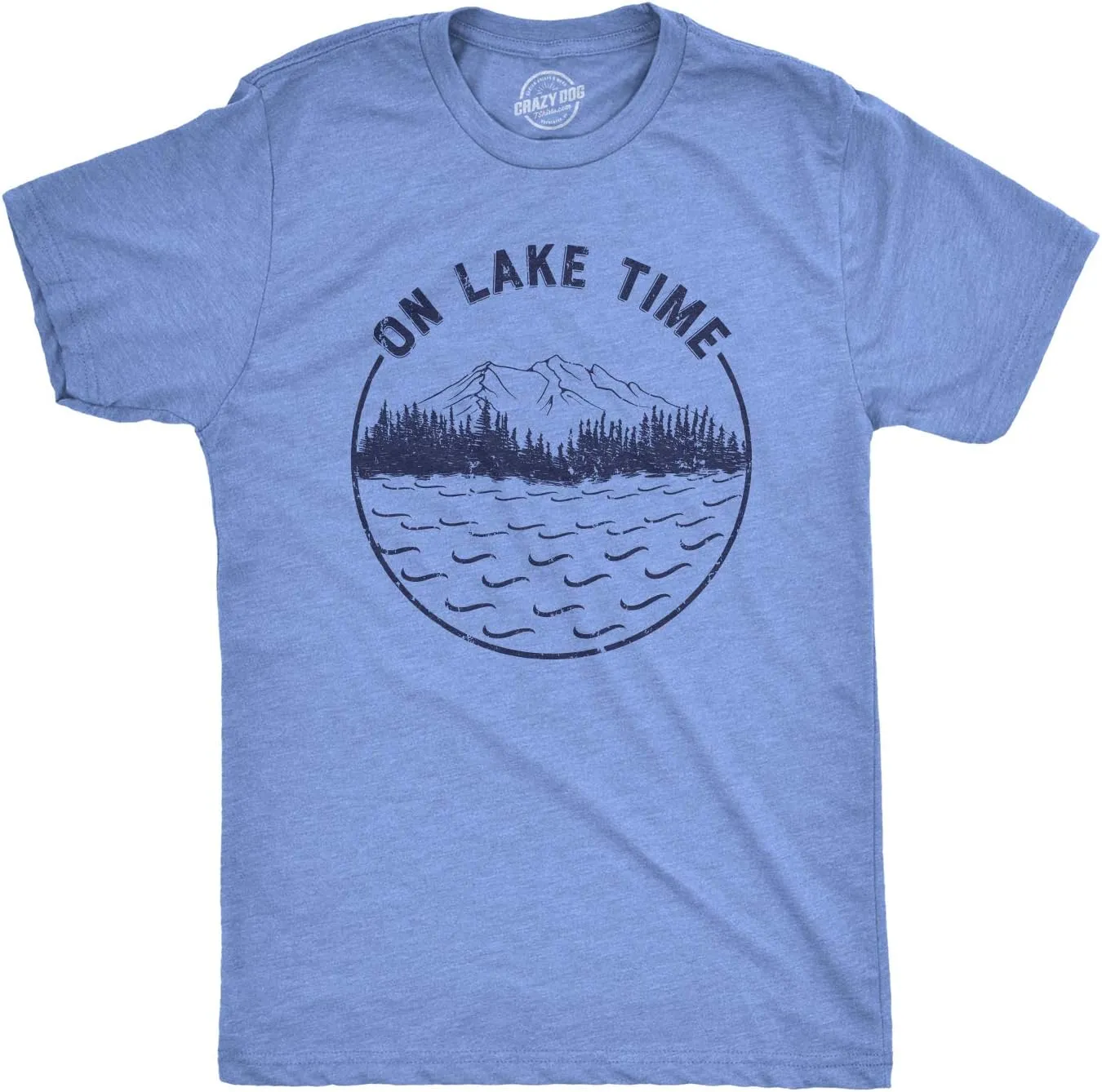 Mens On Lake Time T Shirt Cool Outdoor Camping Tee for Guys