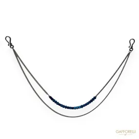 Men's Trouser Chain with Irregular Balls in Metallic Blue- Art. U587- Gafforelli Srl