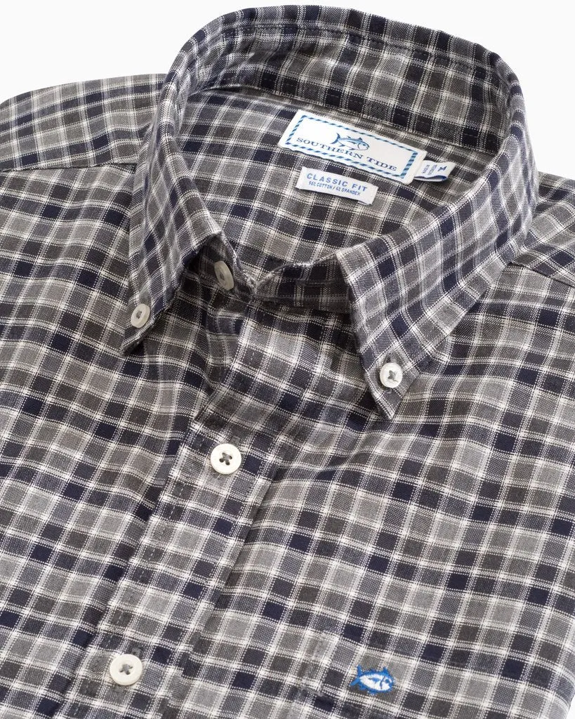 Men's Windsail Plaid Long Sleeve Button Down Oxford Sportshirt