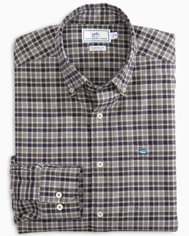 Men's Windsail Plaid Long Sleeve Button Down Oxford Sportshirt