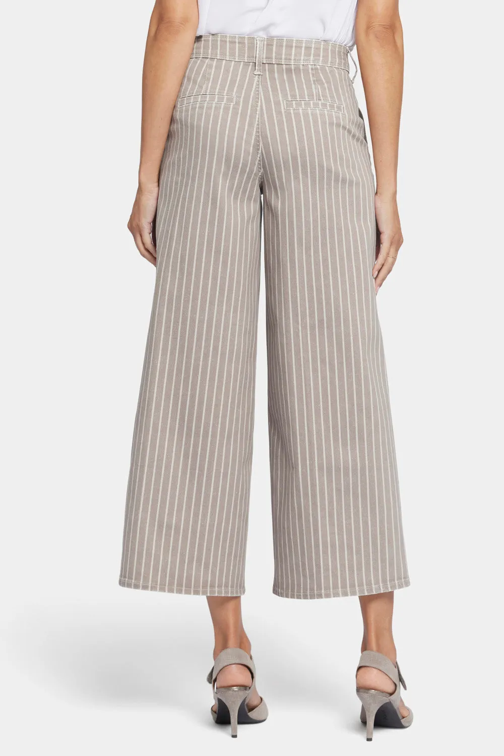 Mona Wide Leg Trouser Ankle Jeans  - Boardwalk Stripe