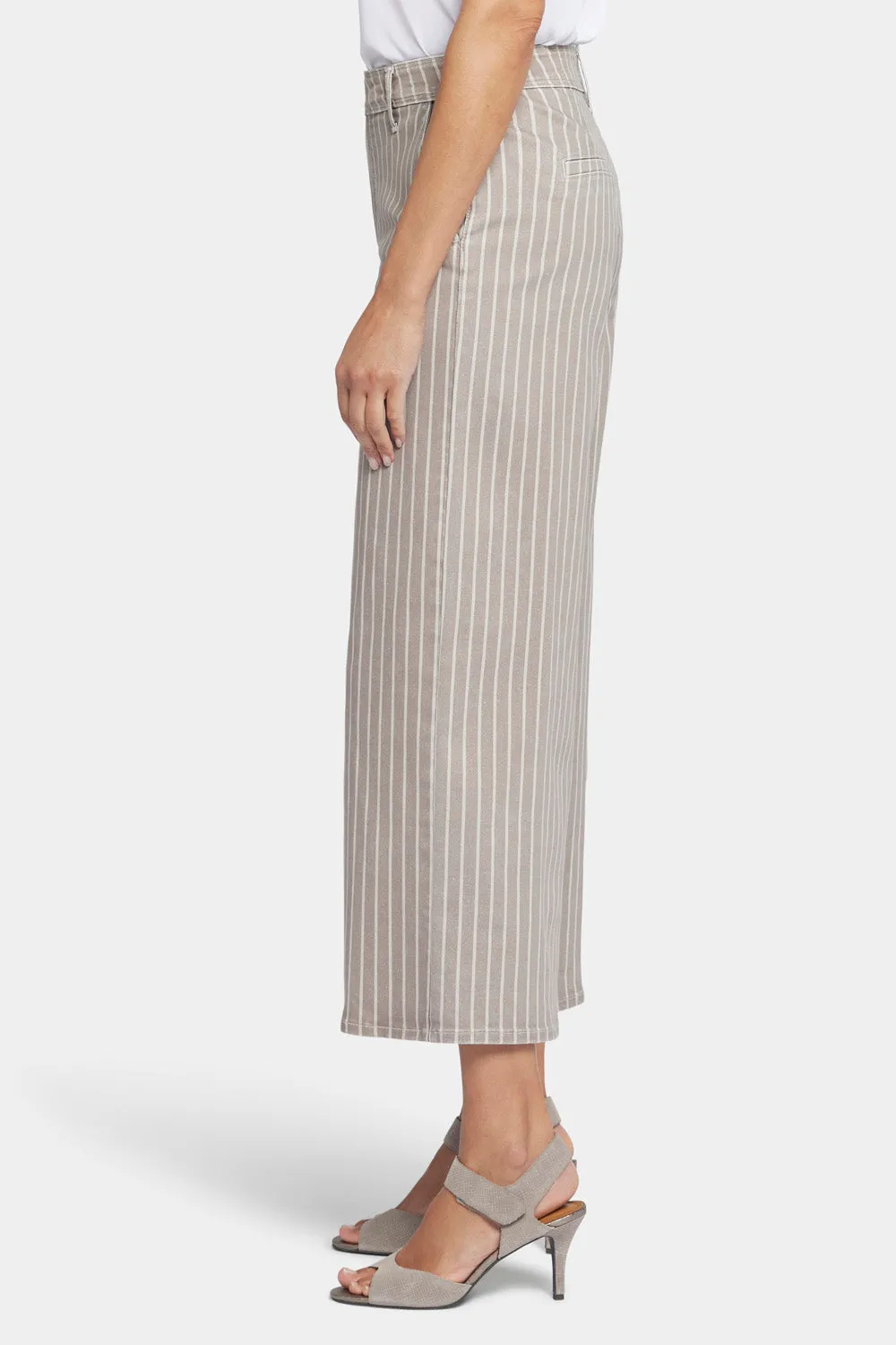 Mona Wide Leg Trouser Ankle Jeans  - Boardwalk Stripe
