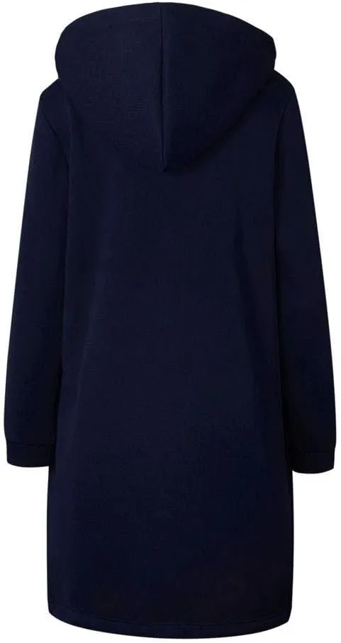 Muyise Women's Casual Zip Up Long Hoodies Tunic Sweatshirt Winter Warm Long Sleeve Hooded Outerwear Jacket Coat with Pockets