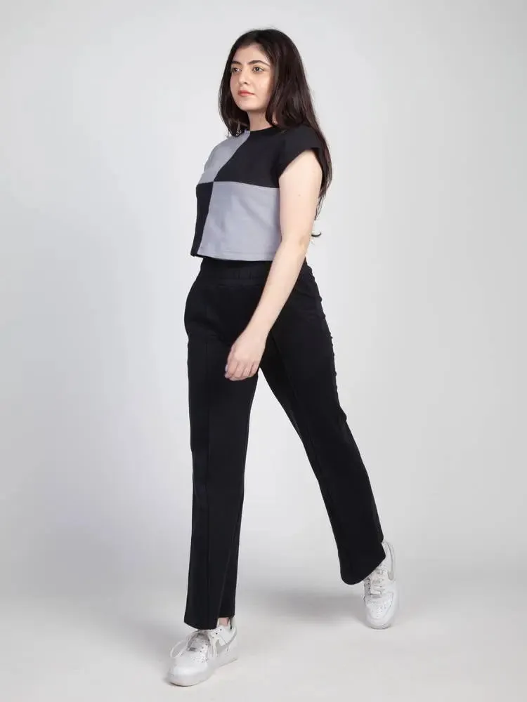 Noir Black Wide Leg Joggers