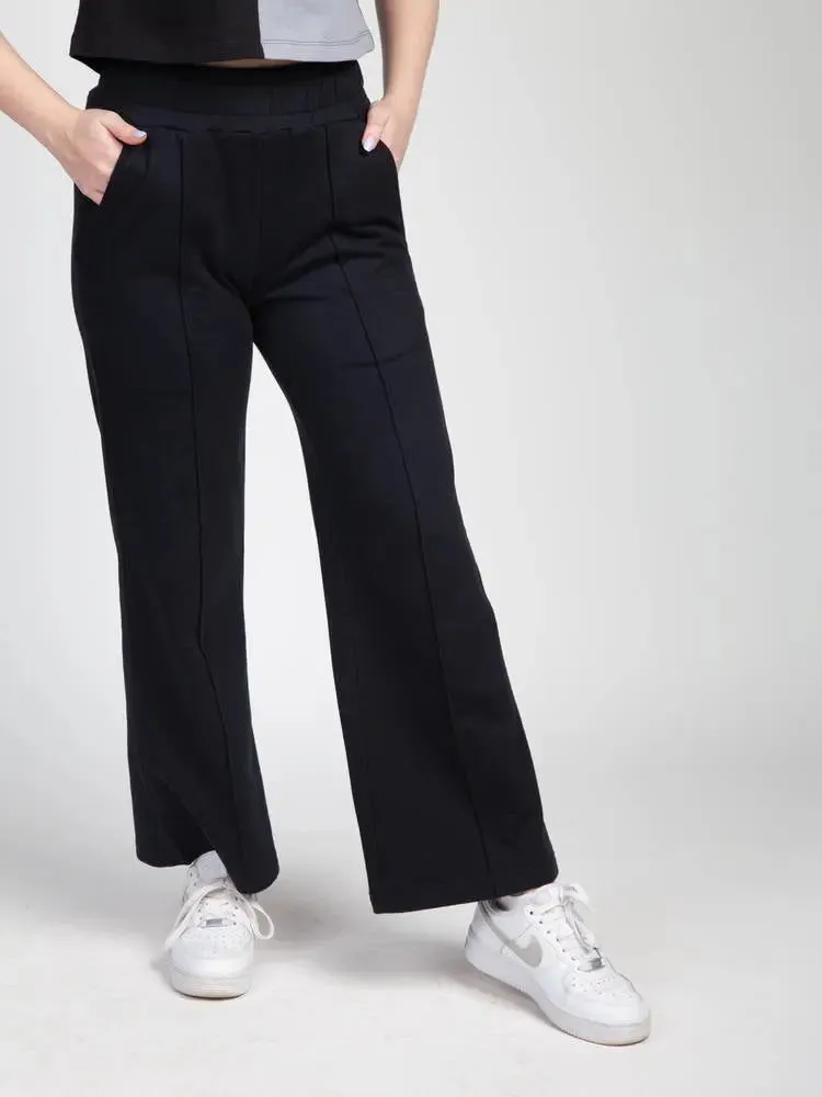 Noir Black Wide Leg Joggers