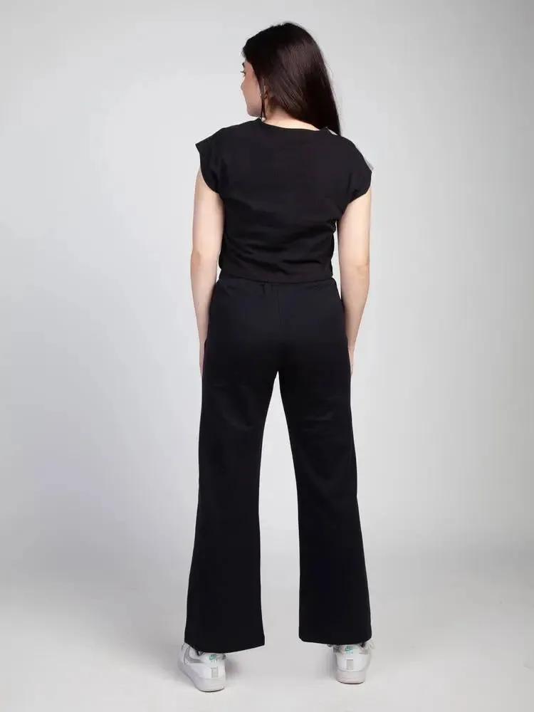 Noir Black Wide Leg Joggers