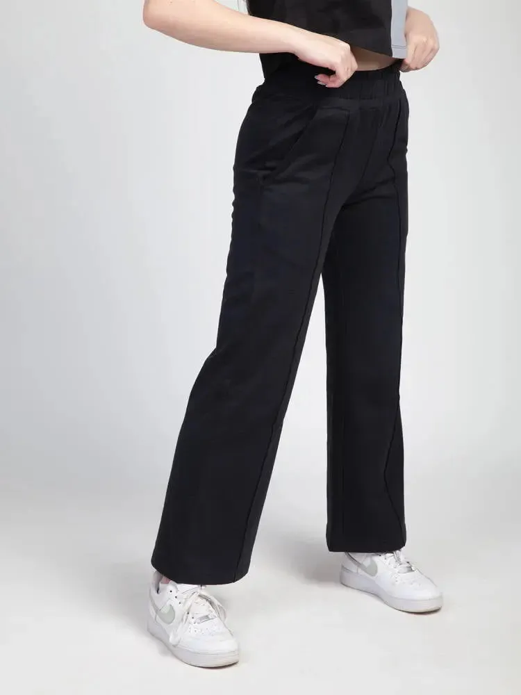 Noir Black Wide Leg Joggers