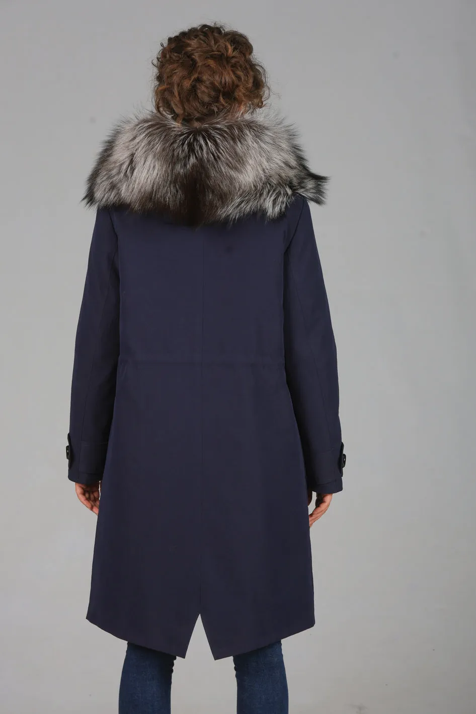 Parka in cotone tecnico impermeabile X-long Luxury Silver