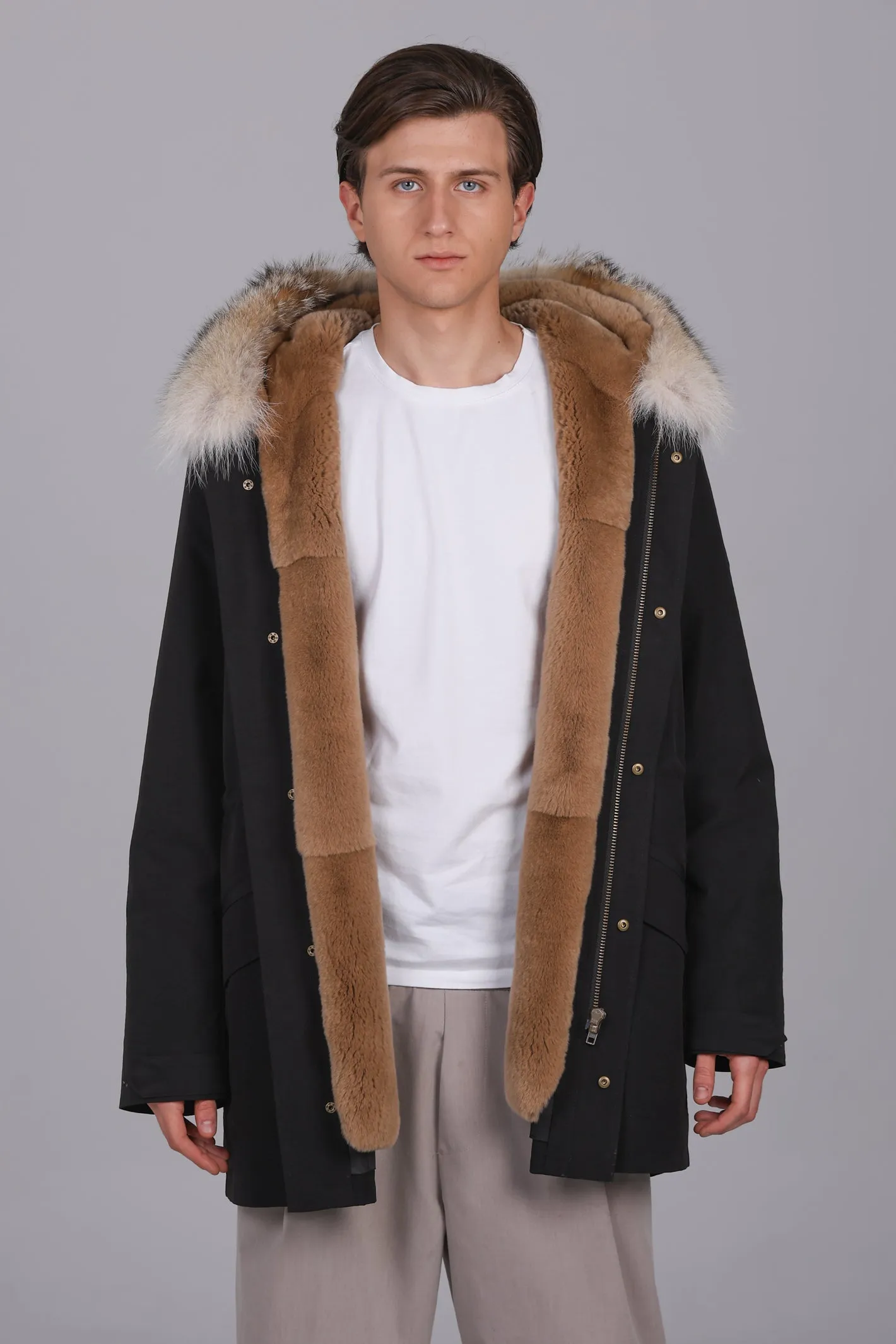Parka Lungo in misto cotone impermeabile Coyote e rex rabbit