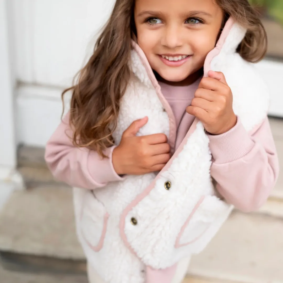 *Dusky Pink Reversible Teddy Body Warmer - Pre-Order*