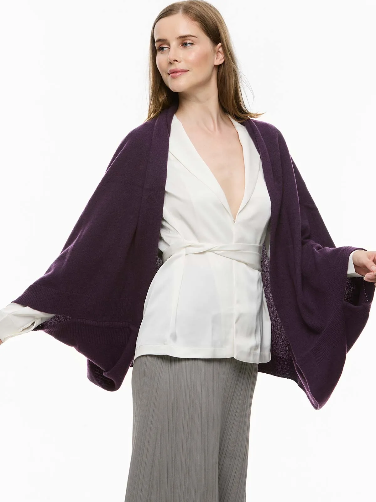 Purple Wearable Cashmere Wrap