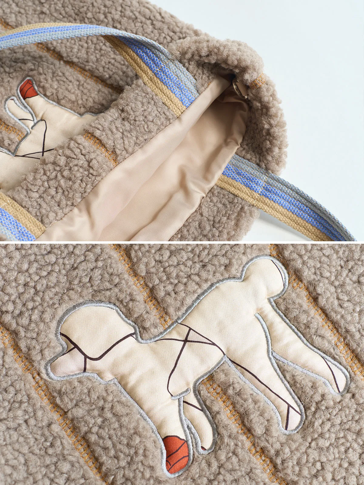 Shearling Taupe Tote Bag - Pan Pan Luxury Edition