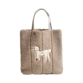Shearling Taupe Tote Bag - Pan Pan Luxury Edition