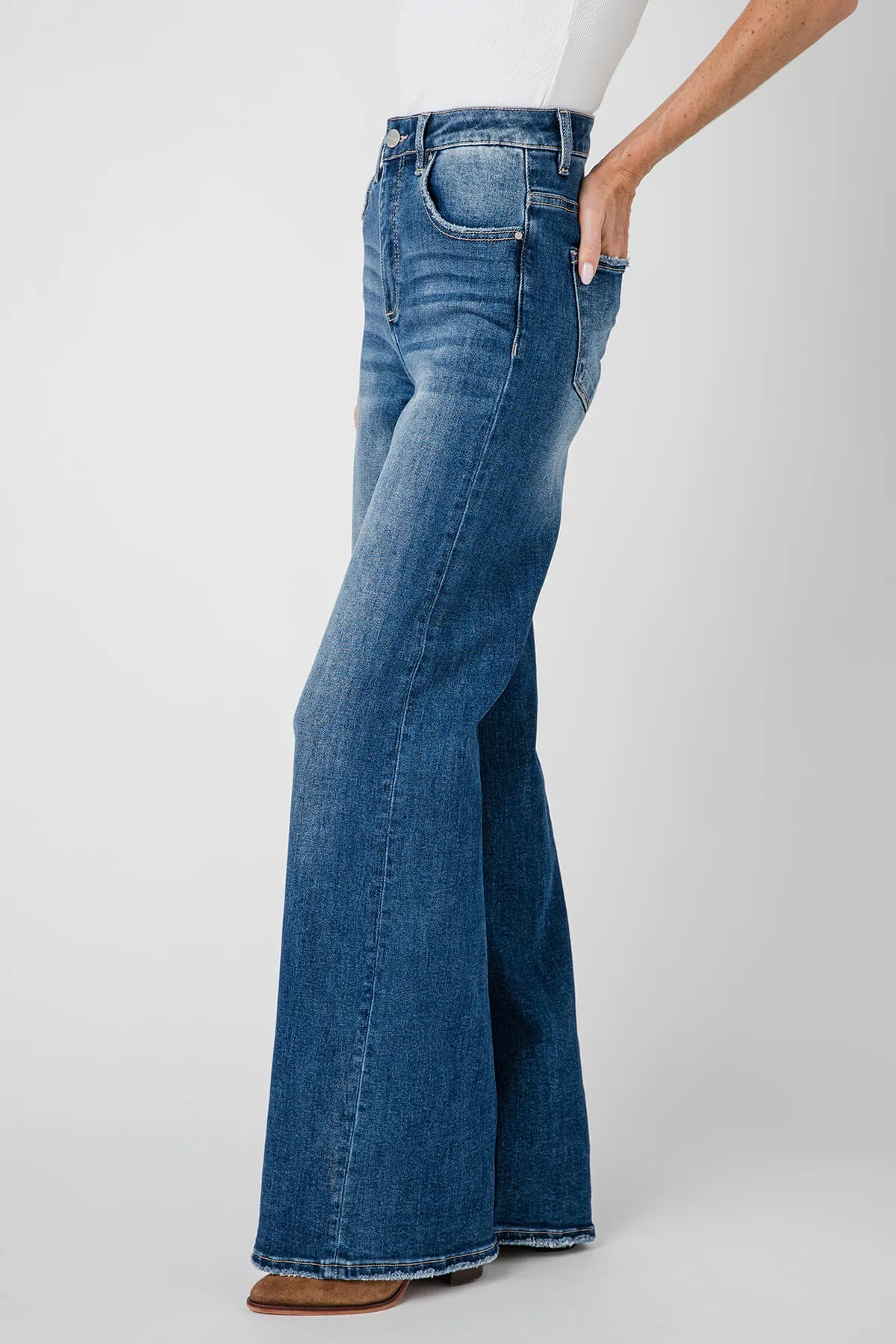 Maureen Risen High-Rise Wide-Leg Denim Jeans