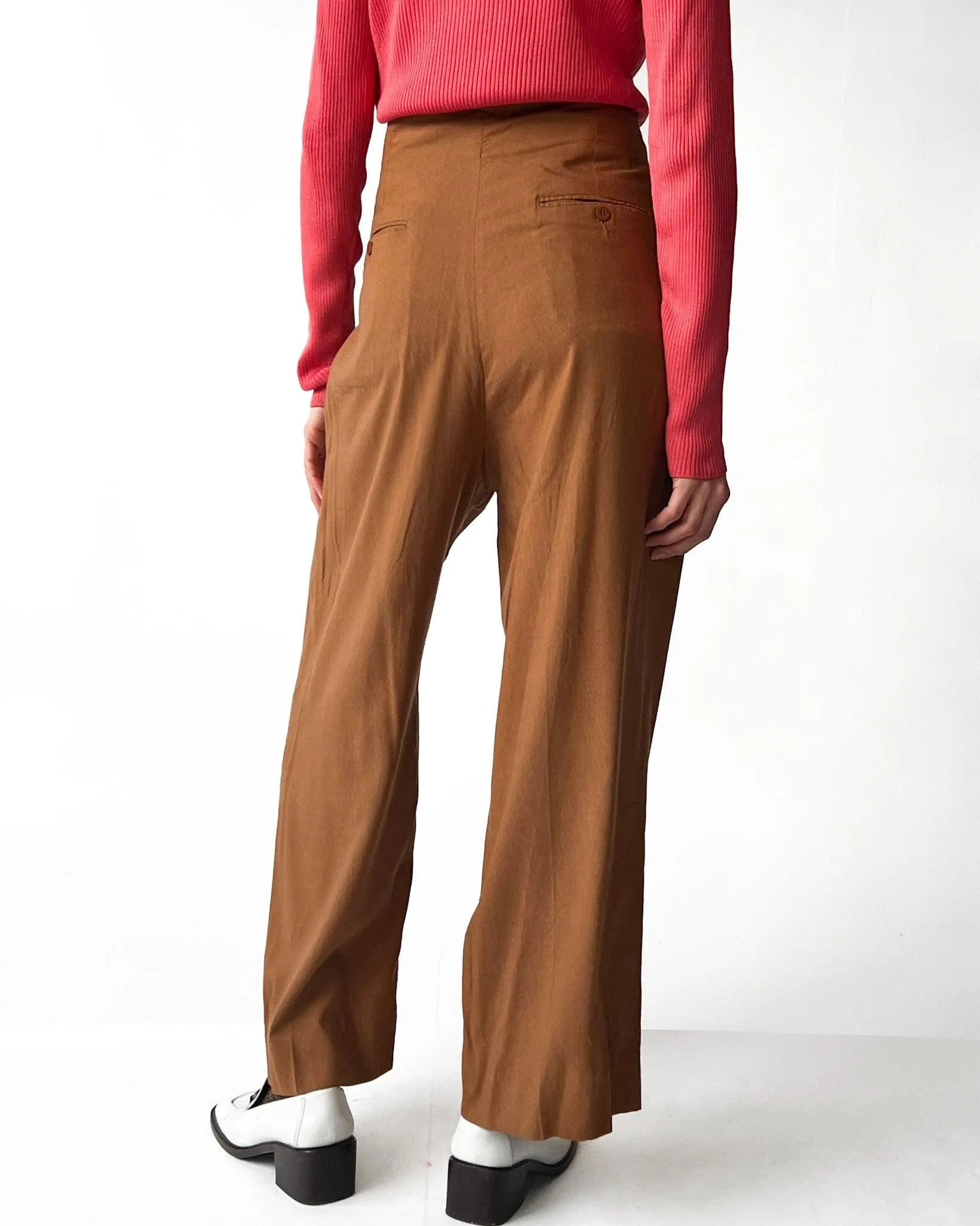 Romeo Gigli High Waisted Silk Pants (S)