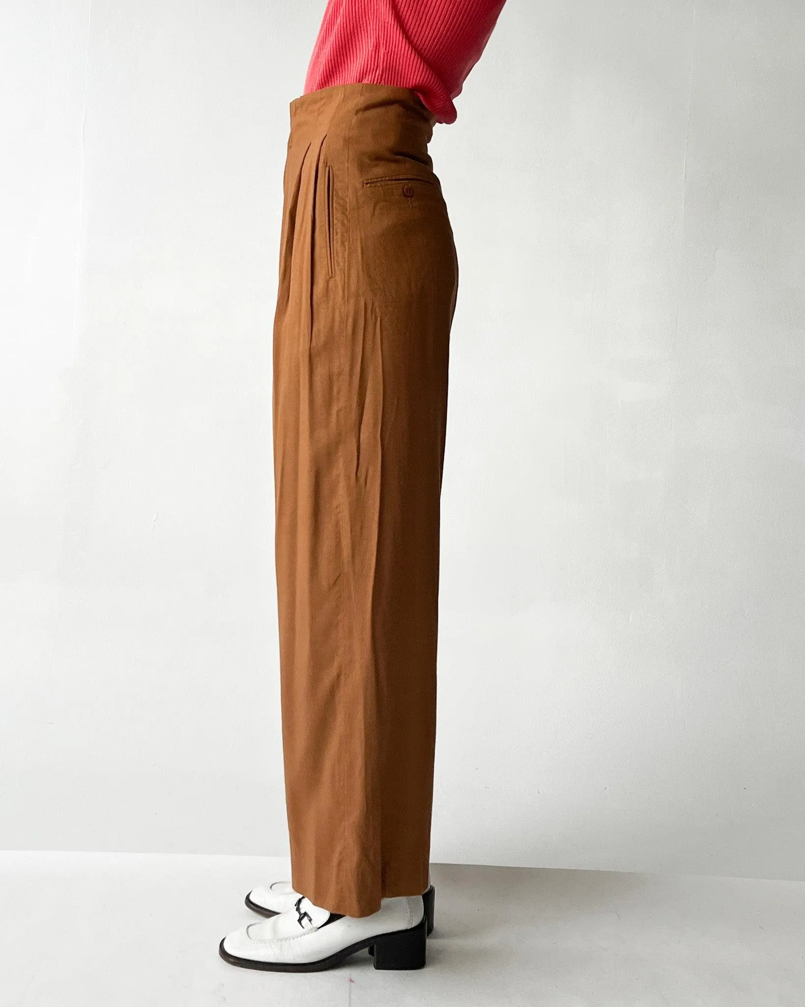 Romeo Gigli High Waisted Silk Pants (S)