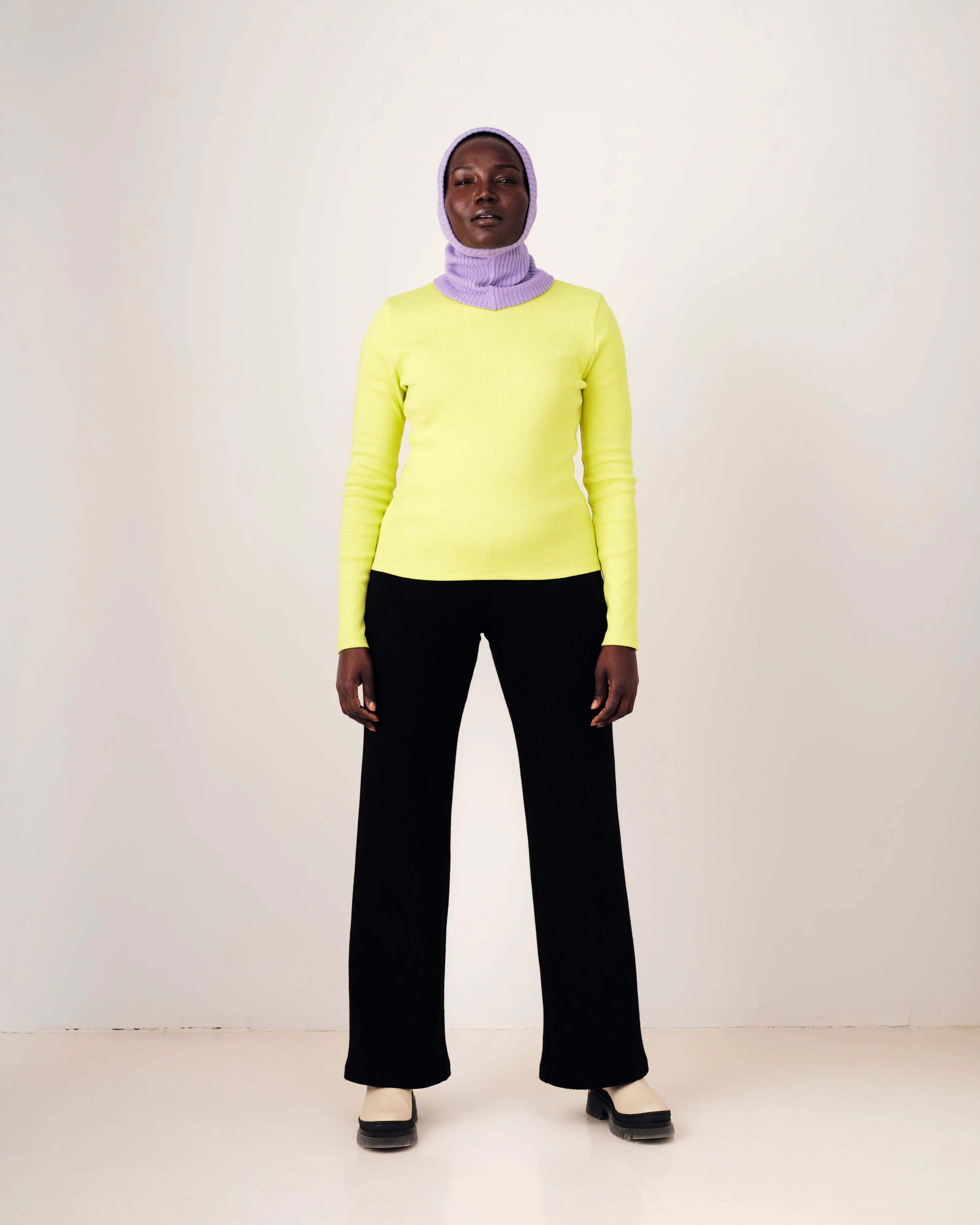 SAMPLE ADAMO lime mock neck-XS
