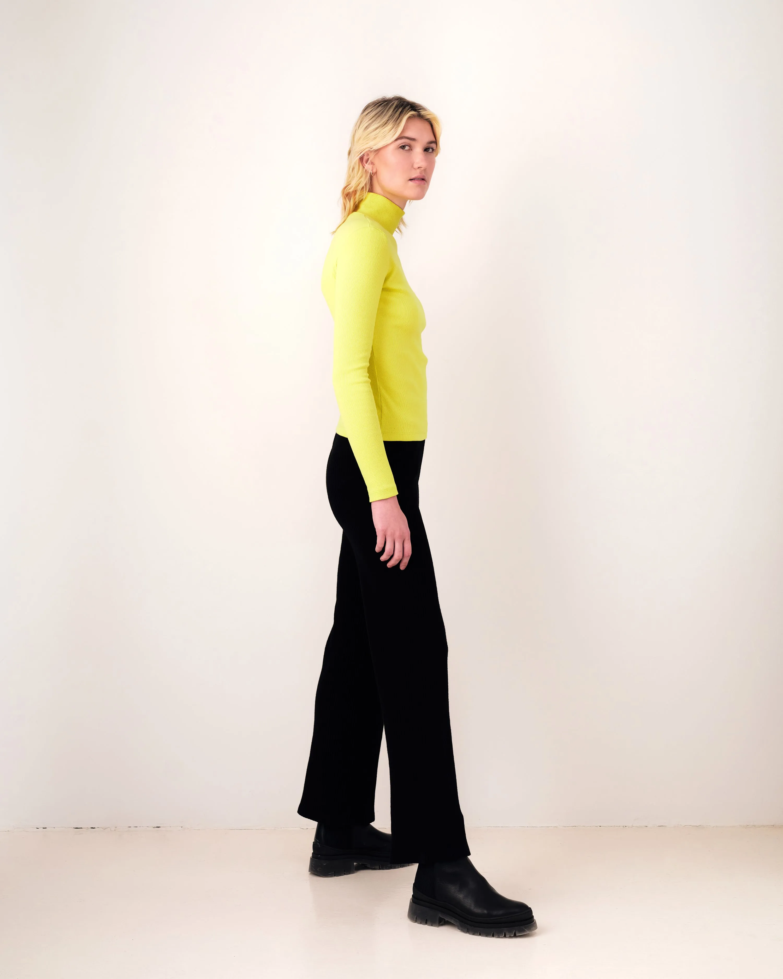 SAMPLE ADAMO lime mock neck-XS