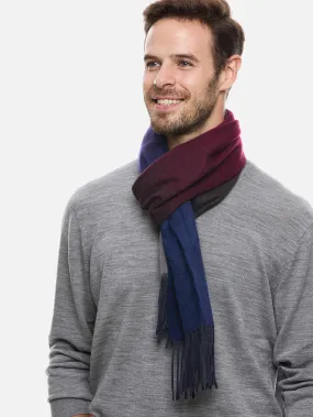 Sapphire Burgundy Gray Ombre Mens Cashmere Scarf