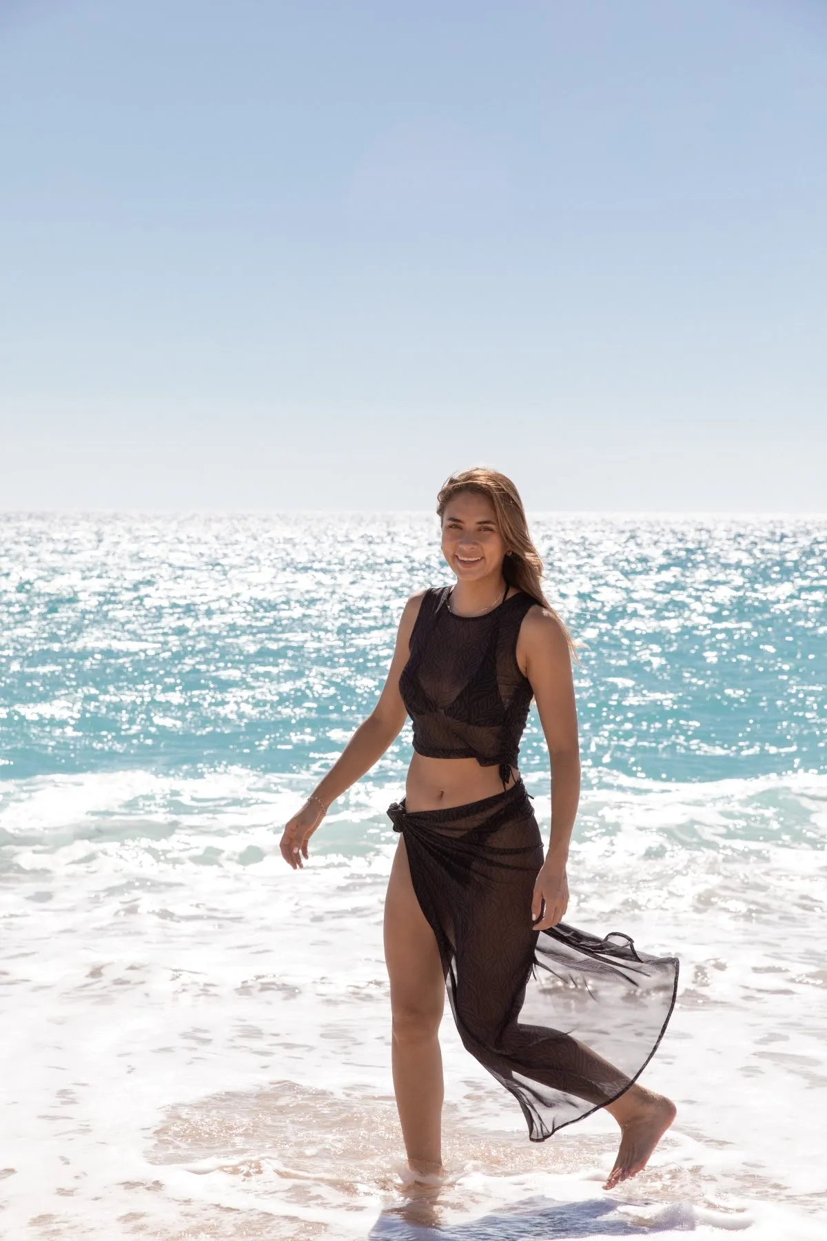 Seascape Mesh Long Sarong